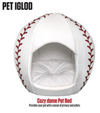 baseball dog bed